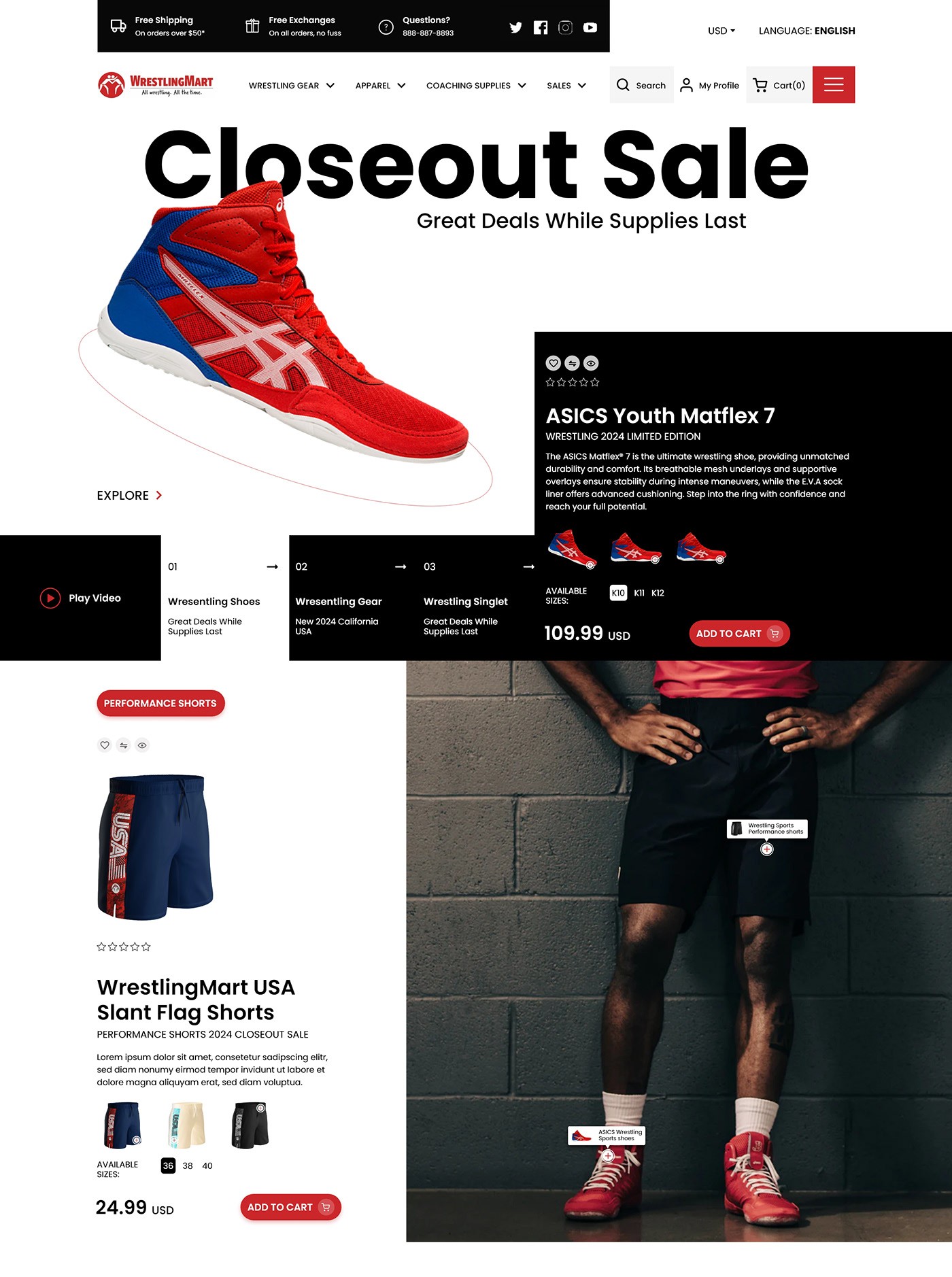 WrestlingMart e-commerce preview